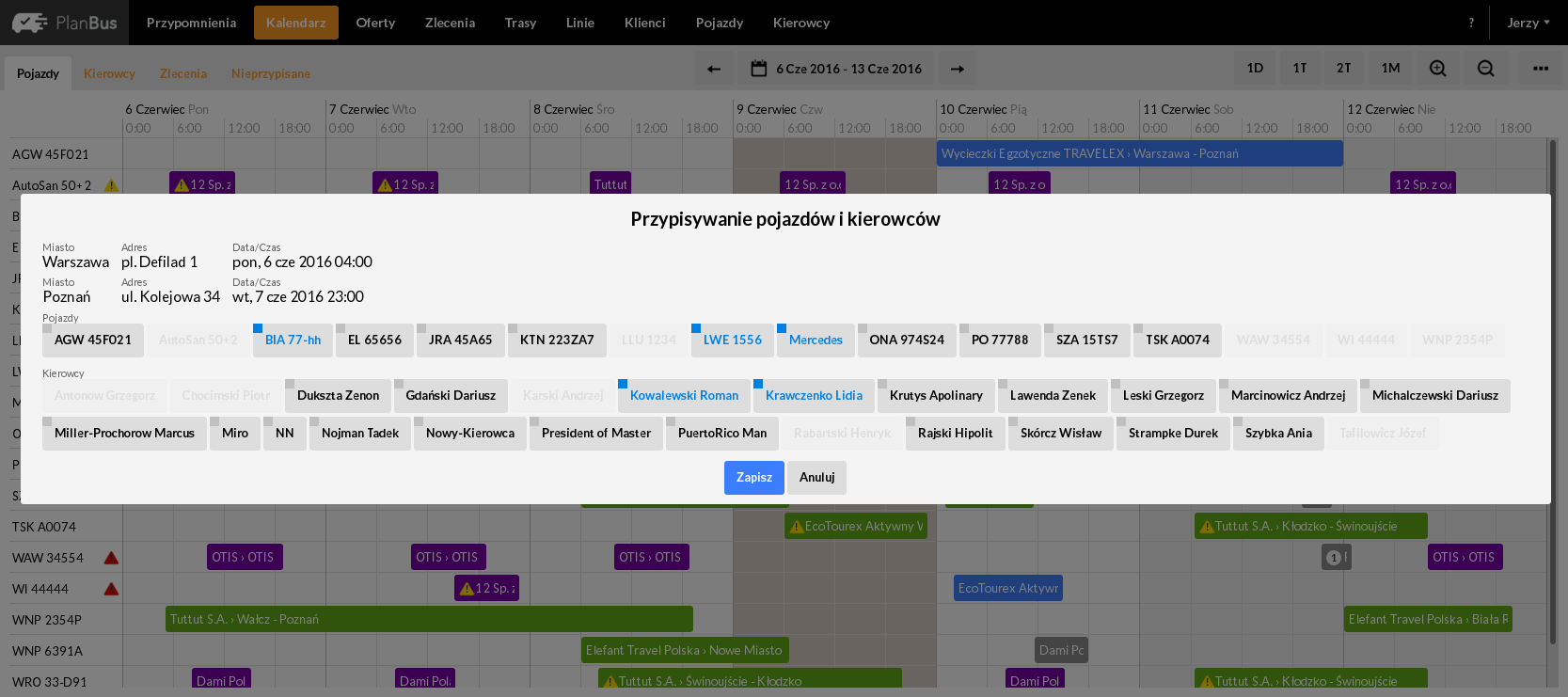 program informatyczny wynajmu autobusów, Plan Bus PlanBus