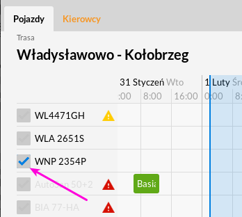 Gdzie i jak mogę zmienić przypisany do trasy autobus lub kierowcę?