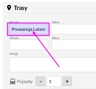 Co mogę wpisać w pole miasto?