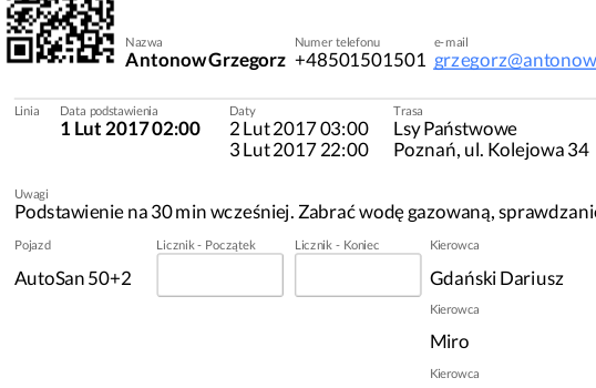 Jak wydrukować zlecenie wyjazdu dla Kierowcy?