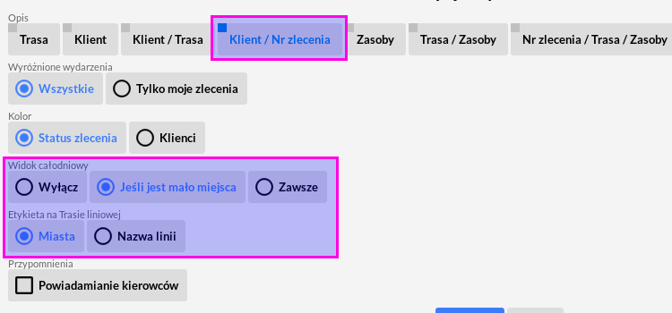 Rozszerzenie informacji wyświetlanych w kalendarzu tras autobusowych