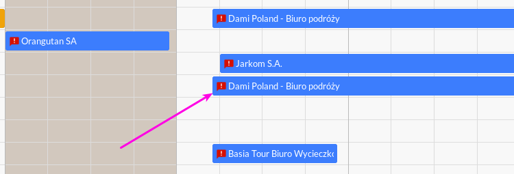 Możliwość oznaczenia kierowców poinformowanych o wyjeździe w paskach tras.