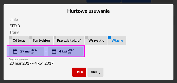 Jak hurtowo skasować trasy pochodzące z linii Jak hurtowo skasować trasy pochodzące z linii