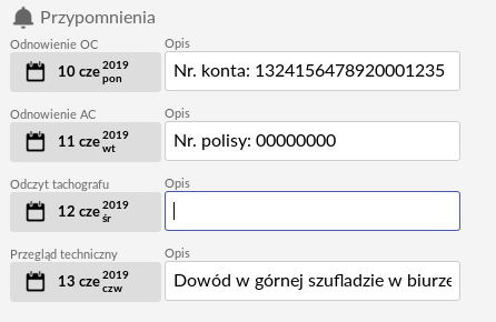 Modernizacja systemu przypomnień dla Pojazdów oraz Kierowców!