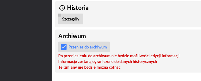 Pojazdy sprzedane, czyli możliwość tworzenia pojazdów archiwalnych