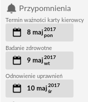 Systemy przypomnień (pojazdy, kierowcy) czyli o tym jak nie zapomnieć o ważnych sprawach związanych z zasobami