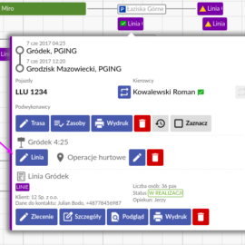 Możliwość edycji szczegółów linii w kalendarzu