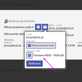 Wysyłanie do Klientów plików załączników z ofert i zleceń