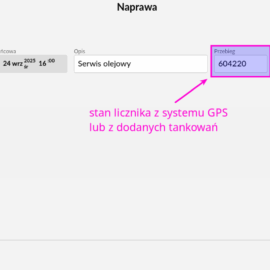 Automatycznie dodawany stan licznika w naprawie Automatycznie dodawany stan licznika w naprawie
